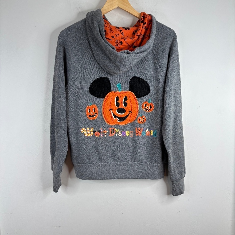Disney Mickey Mouse Pumpkin Halloween Zip Hoodie Adult M Embroidered 2020 Parks